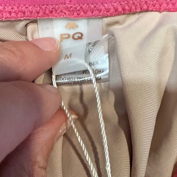 PQ Swim Pink Ruched Side Tie Bikini Bottom Sz M NWT - Picture 5 of 12